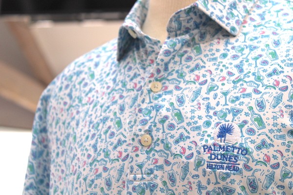 favorite vacation drink prints shirt with Palmetto Dunes Hilton Head logo