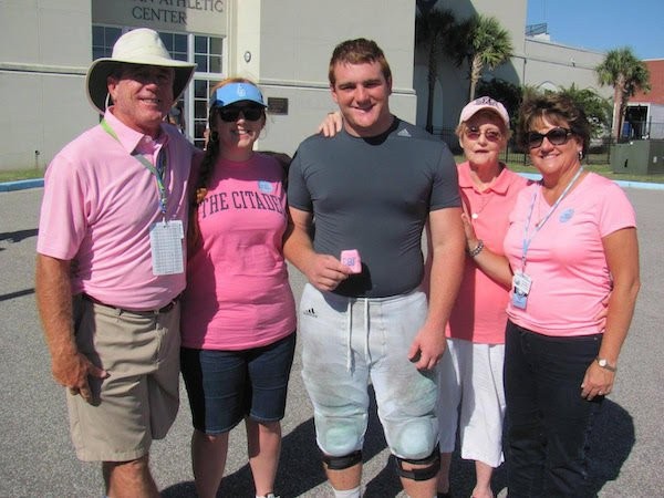 Doug and his family, including son, Kyle, who was a four-year, standout football player for the Citadel.