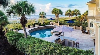 hilton head vacation rental pool overlooking ocean