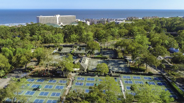 Palmetto Dunes Tennis and Pickleball center aerial