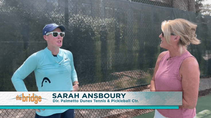 Sarah Ansboury, Director of Pickleball at Palmetto Dunes, during an interview on The Bridge